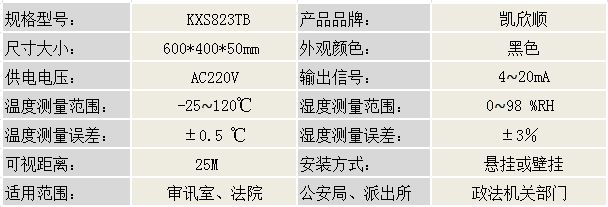 詢問錄像溫濕度顯示屏KXS823TB産品參數